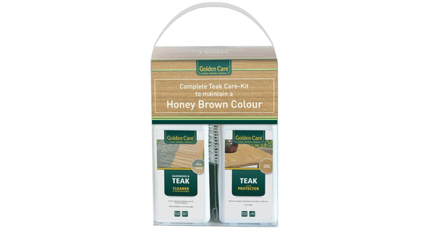 Golden Care Complete onderhoudskit voor teakhouten tuinmeubelen | Cleaner+protector