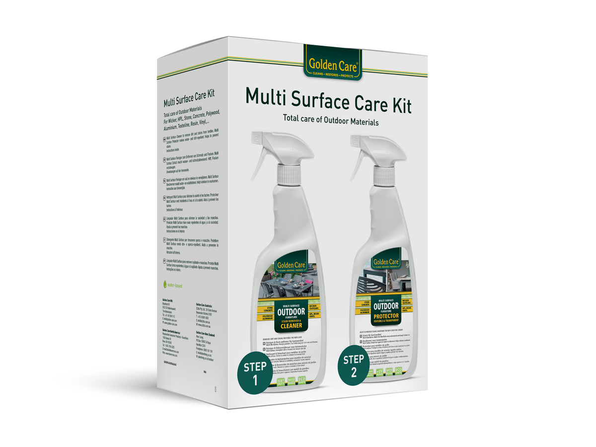 Golden Care Multi Surface Care Kit met Cleaner en Protector, 2 × 750 ml